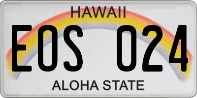 HI license plate EOS024
