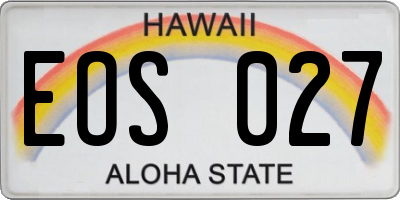 HI license plate EOS027