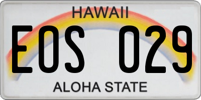 HI license plate EOS029