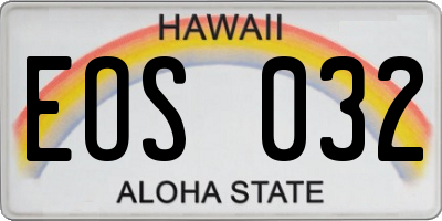 HI license plate EOS032