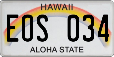 HI license plate EOS034