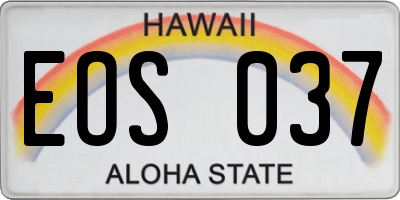 HI license plate EOS037