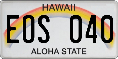 HI license plate EOS040