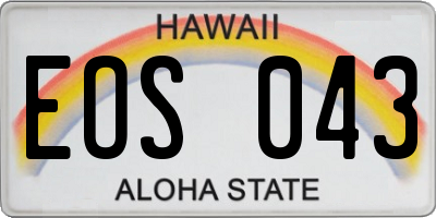 HI license plate EOS043