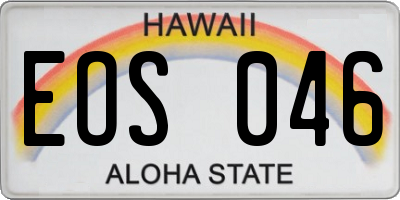 HI license plate EOS046