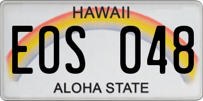 HI license plate EOS048