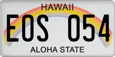 HI license plate EOS054