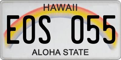 HI license plate EOS055