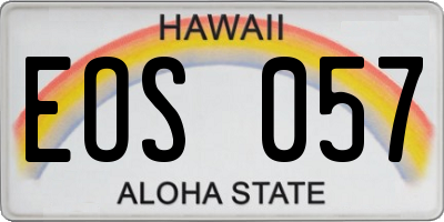 HI license plate EOS057