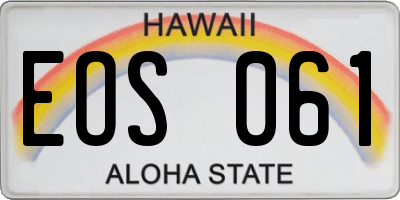 HI license plate EOS061