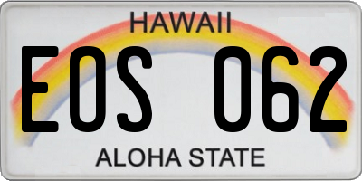 HI license plate EOS062