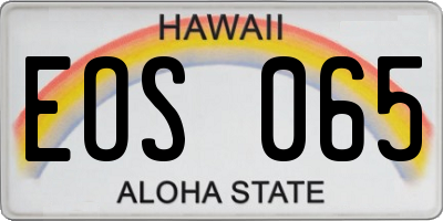 HI license plate EOS065