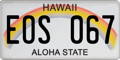 HI license plate EOS067