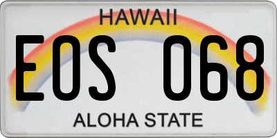 HI license plate EOS068