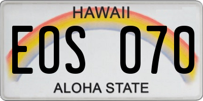 HI license plate EOS070