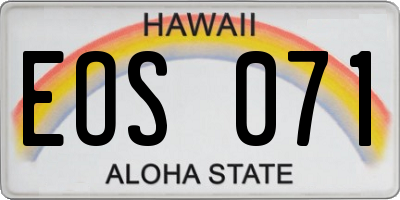 HI license plate EOS071