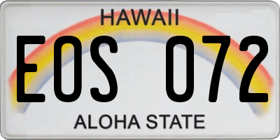 HI license plate EOS072
