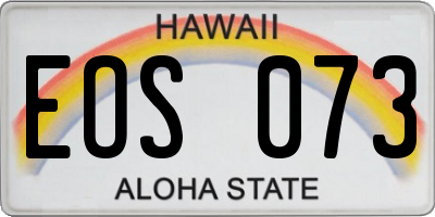 HI license plate EOS073