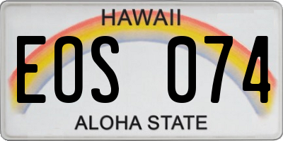 HI license plate EOS074