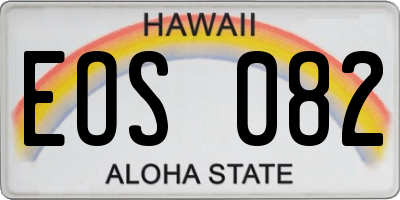 HI license plate EOS082