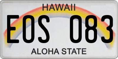 HI license plate EOS083