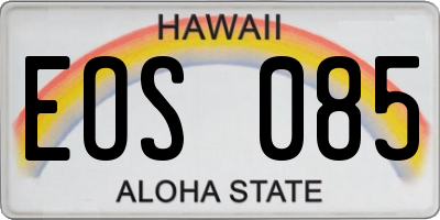 HI license plate EOS085