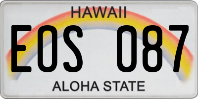 HI license plate EOS087