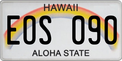 HI license plate EOS090