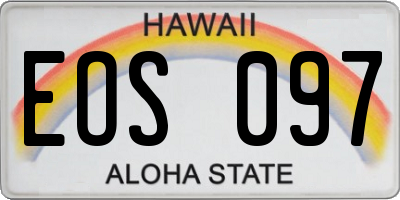 HI license plate EOS097