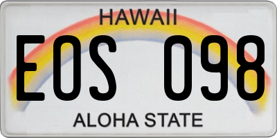 HI license plate EOS098
