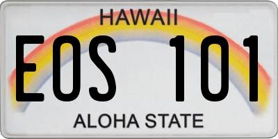 HI license plate EOS101
