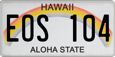 HI license plate EOS104