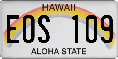 HI license plate EOS109