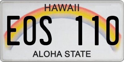 HI license plate EOS110