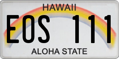 HI license plate EOS111