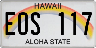 HI license plate EOS117