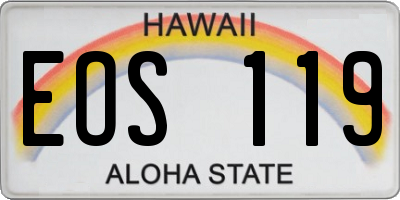 HI license plate EOS119