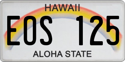 HI license plate EOS125