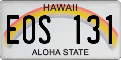 HI license plate EOS131