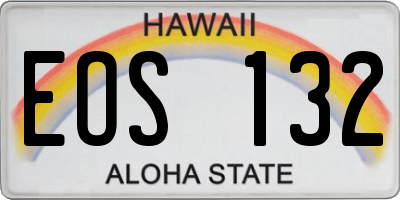 HI license plate EOS132