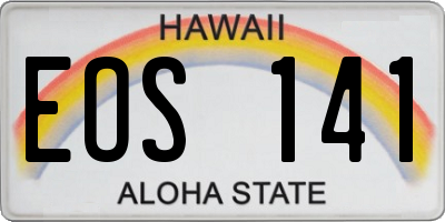 HI license plate EOS141