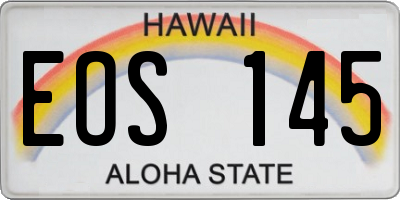 HI license plate EOS145