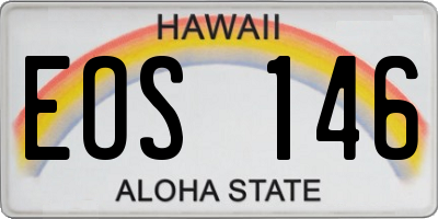 HI license plate EOS146