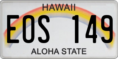 HI license plate EOS149