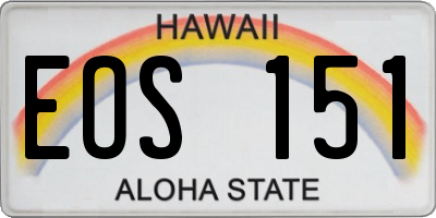 HI license plate EOS151