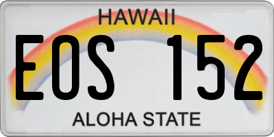 HI license plate EOS152