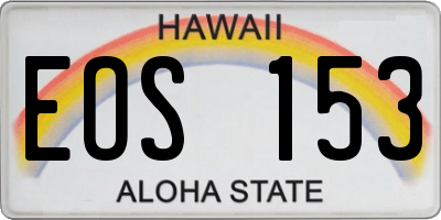 HI license plate EOS153