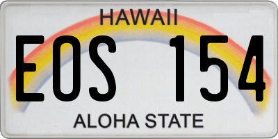HI license plate EOS154