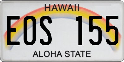 HI license plate EOS155