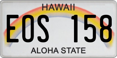 HI license plate EOS158